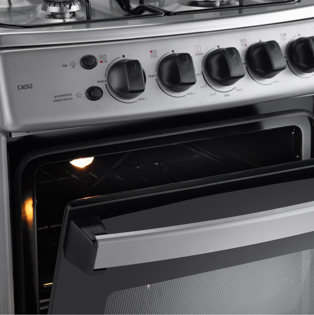 Estufa Cádiz Spazio Plus 20"  4 Puestos y horno /  CADIZ SPAZIO PLUS CROMA C20