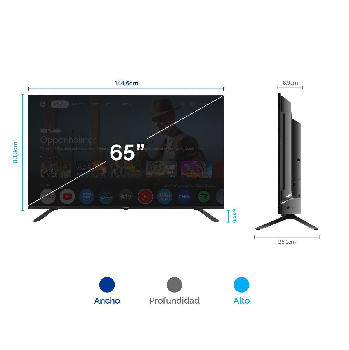 Televisor Indurama 65" Pulgadas TVQLED IND-65UQE11