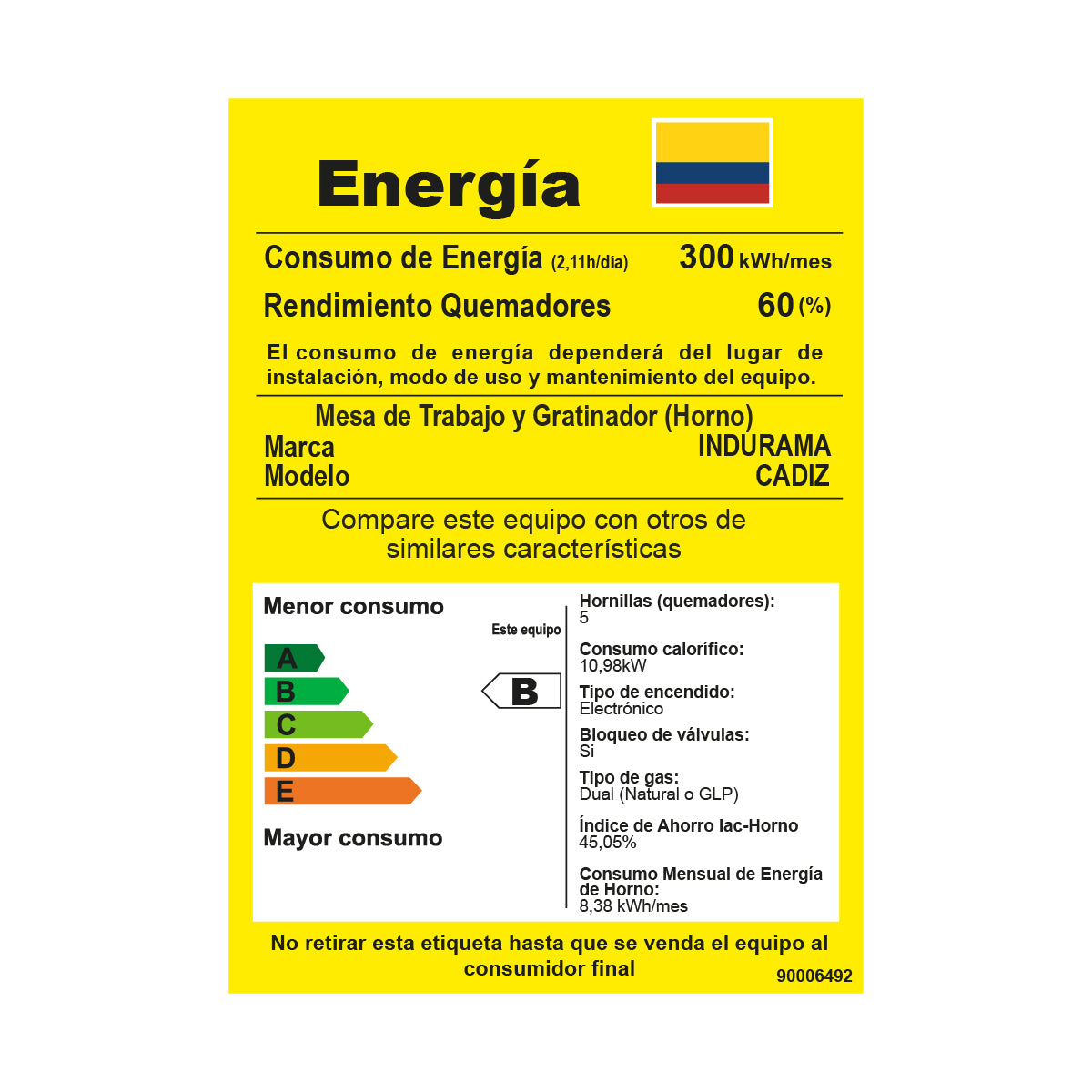 Estufa Cádiz Spazio Plus 20"  4 Puestos y horno /  CADIZ SPAZIO PLUS CROMA C20