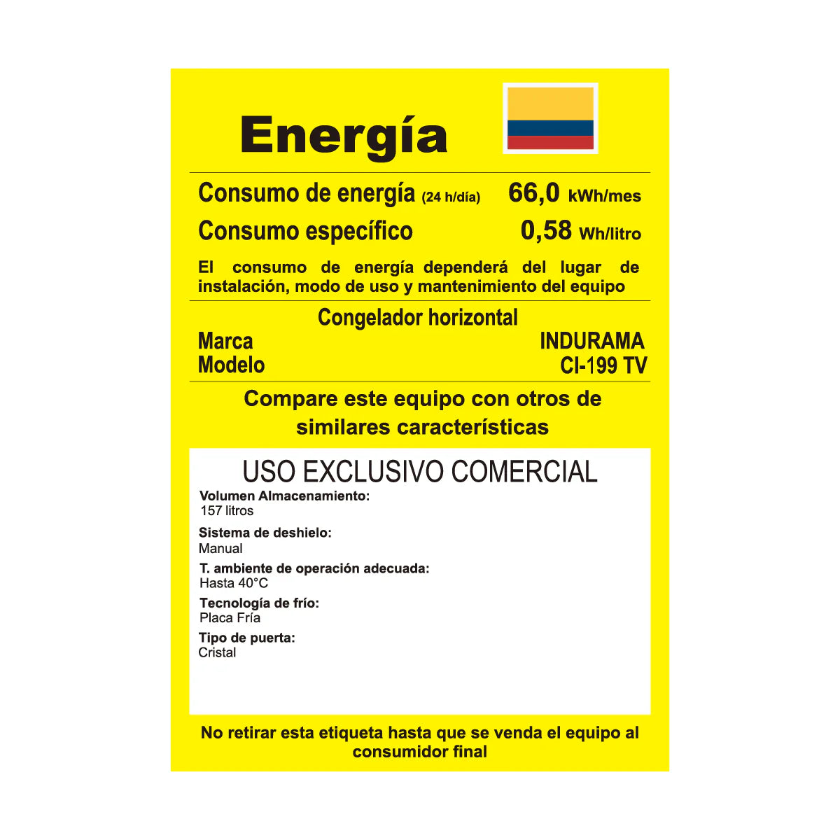 Congelador Indurama Horizontal 204 Litros Tapa de Vidrio / TS CI-199 TV BL