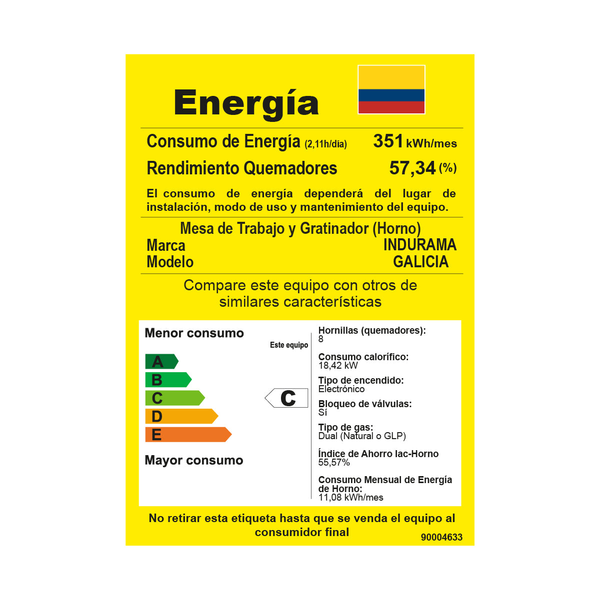 Estufa Con Horno Indurama Cocina a gas de 30", 6 quemadores,  / Galicia Zafiro Croma