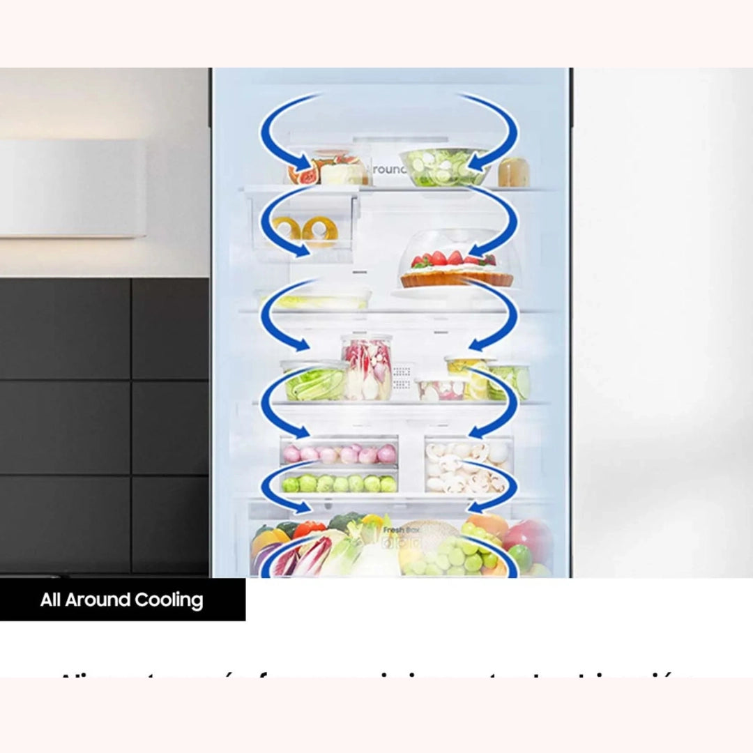 Nevera SAMSUNG No Frost Congelador Superior 389 Lts Inox - RT38DG6220S9CO