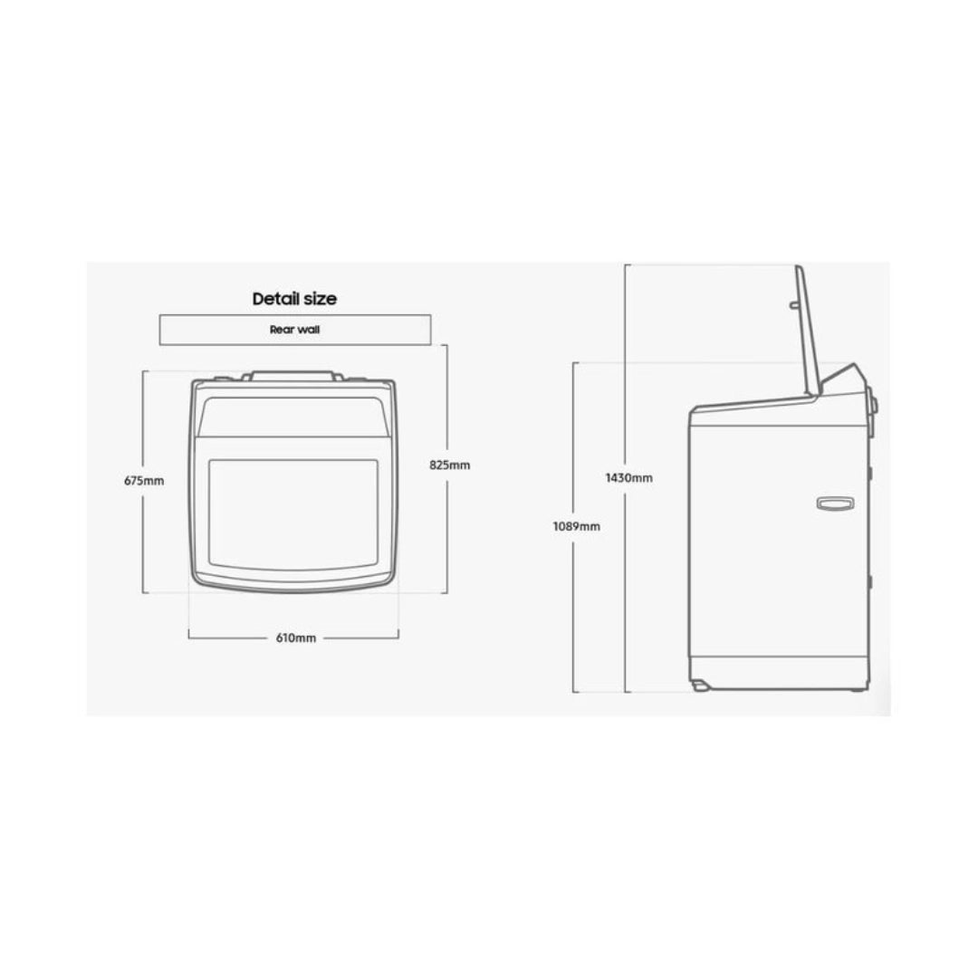 Lavadora Samsung 13 Kg Carga Superior - WA13CG5441BDCO