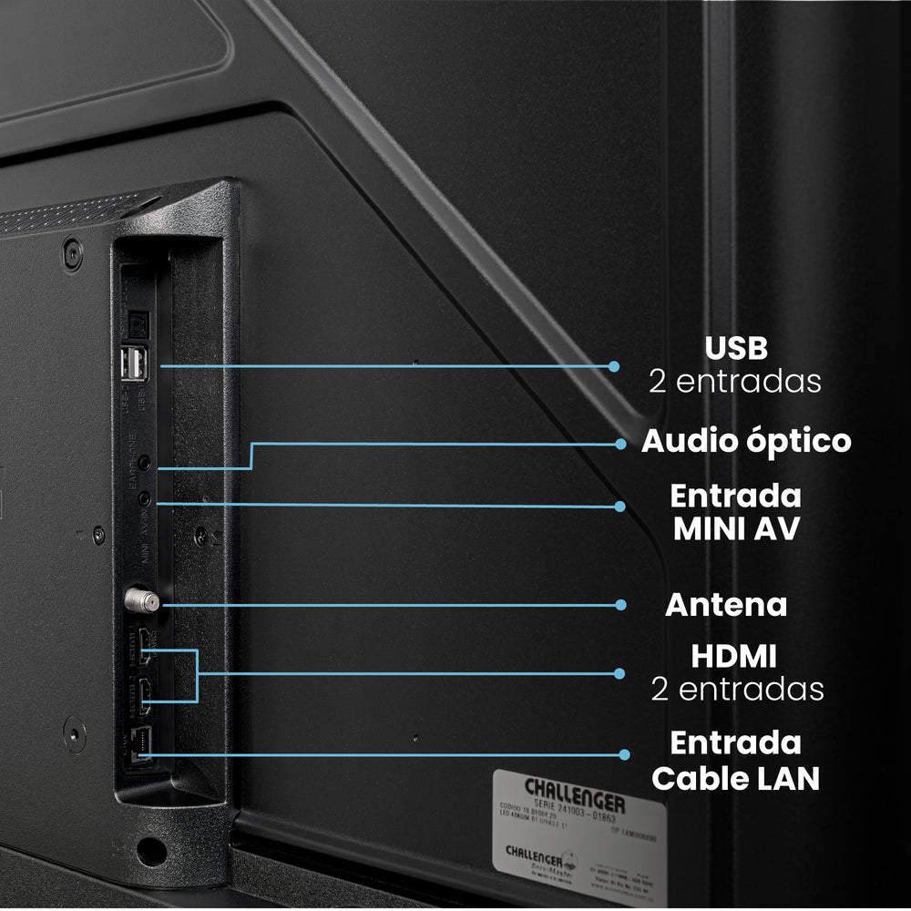 Televisor Challenger 43" LED FULL HD Google TV -  FHD 43KG90 BT T2