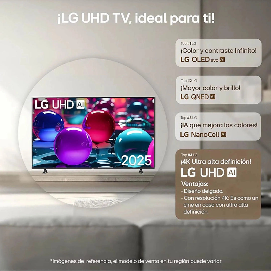 Televisor LG 65" UHD AI 4K Smart TV 2025 -  65UA8000PSB