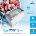 Congelador Indurama Tapa Vidrio 306 Litros Digital