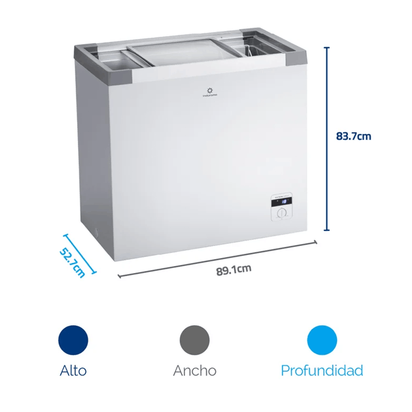 Congelador Indurama Tapa Vidrio 204 Litros Digital