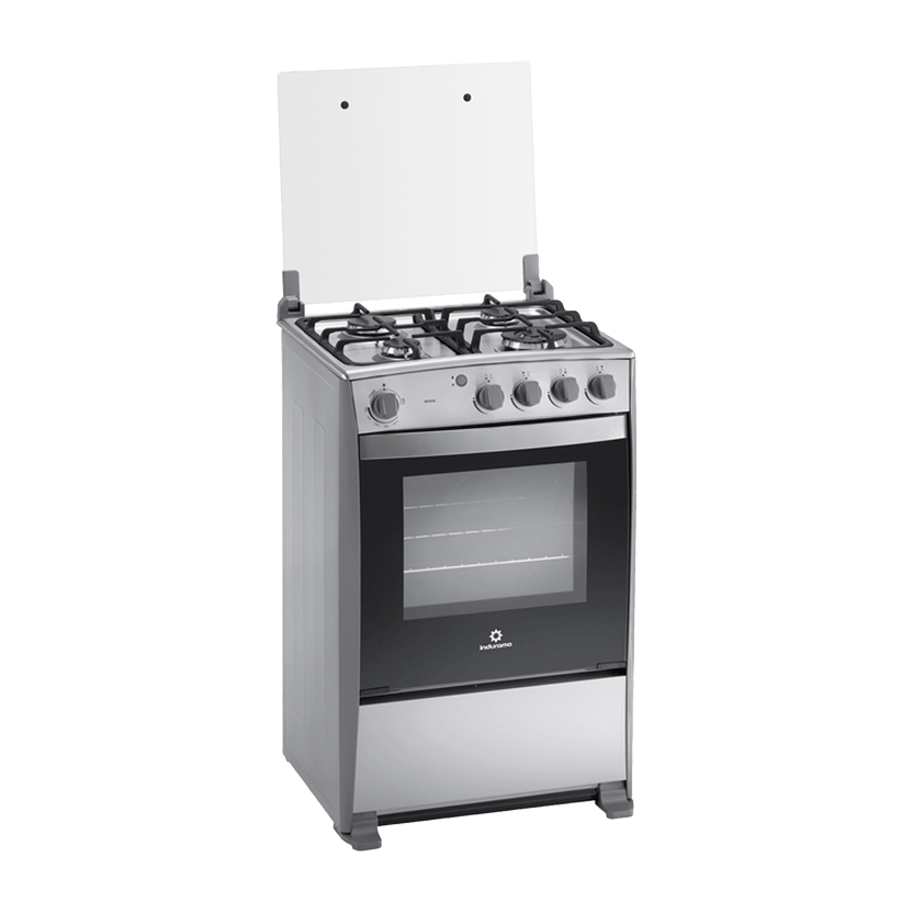 Estufa Indurama a Gas Mérida Quarzo Home 4 quemadores 24" croma Gris