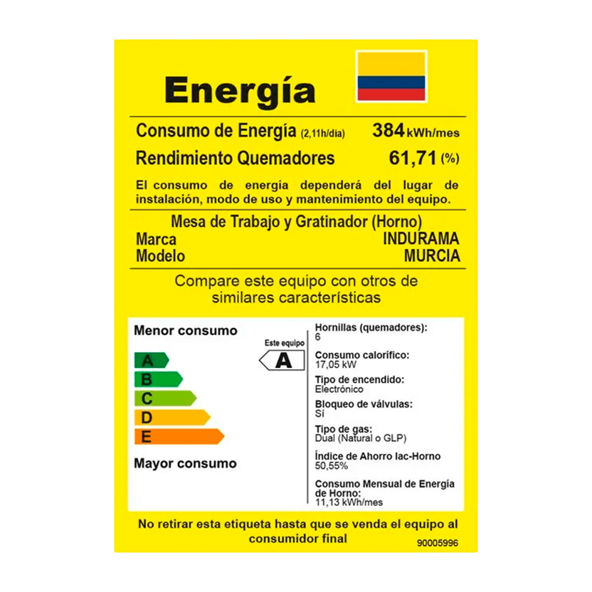 Estufa Indurama Murcia Quarzo Home 5 Quemadores C32 Gris