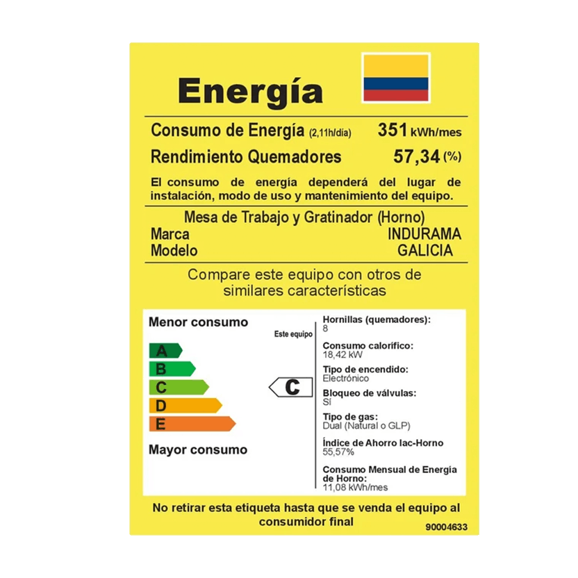 Estufa Indurama Galicia Zafiro de 30" 6 quemadores Croma