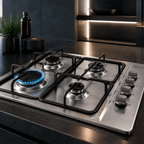 Estufa Midea Empotrable a Gas Acero Inoxidable 4 Puestos