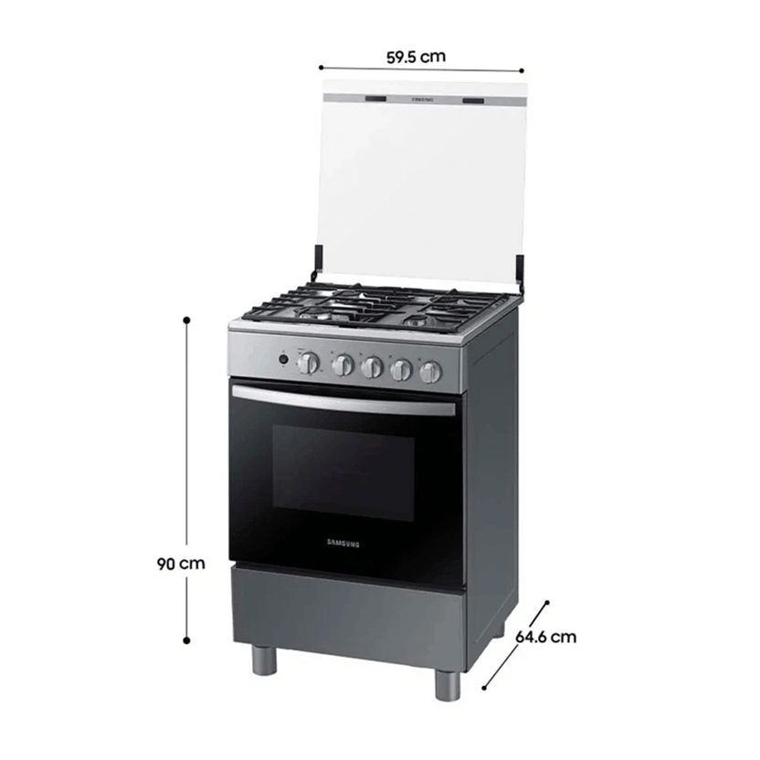 Estufa Samsung de Piso Horno y Quemador Rápido 4 Puestos con Doble Sistema de Seguridad