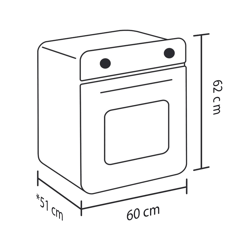 Horno mixto 60 cm PA inox negro gas natural 120V Haceb