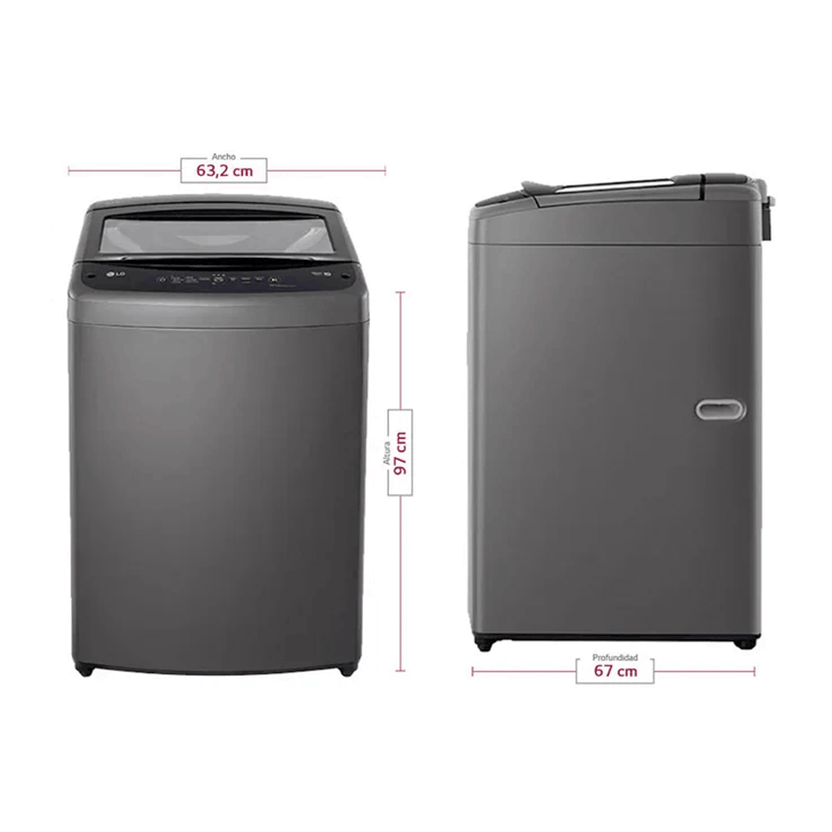 Lavadora LG Carga Superior 18Kg Negro TurboDrum Silencioso