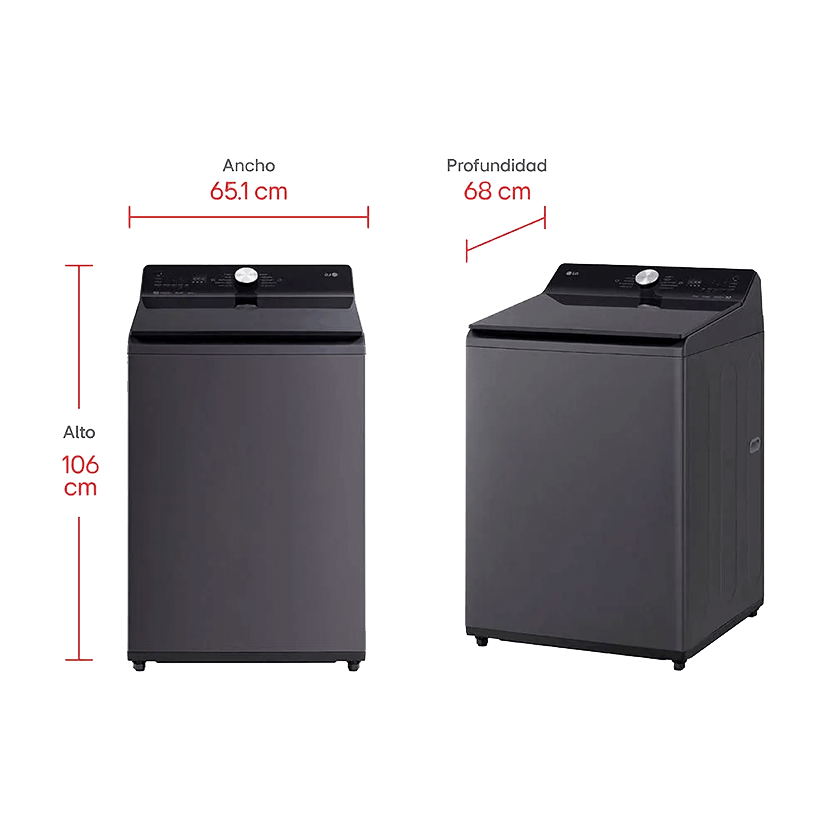 Lavadora LG Carga Superior 23Kg Gris Grafito