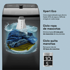 Lavadora Whirlpool 20kg Xpert Eco carga superior con agitador Gris Tempest