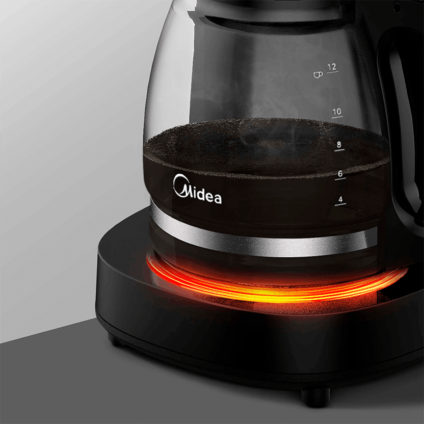 Cafetera Midea de Goteo 2.5L - 10 Tazas Negra Digital