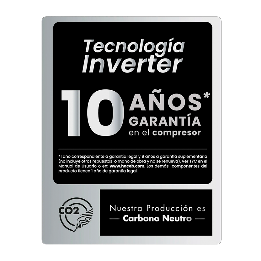 Nevera Haceb No Frost 243 Litros Inverter Manija Integrada Titanio