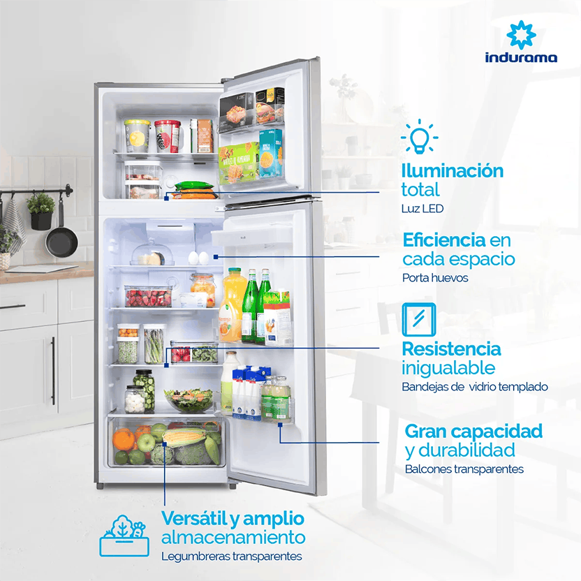 Nevera Indurama No Frost 354L Frente en Acero