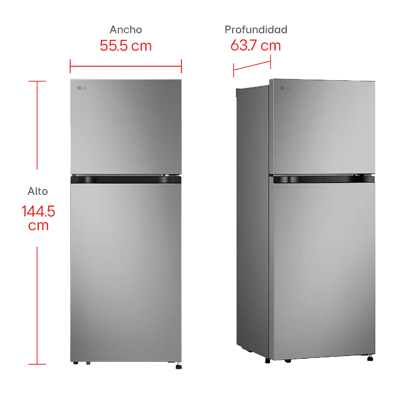 Nevera LG Congelador Superior 212L Plata Mate Linear Cooling