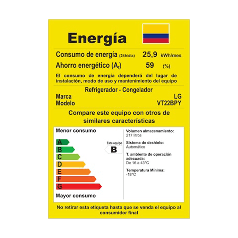 Nevera LG Congelador Superior 212L Plata Mate Linear Cooling