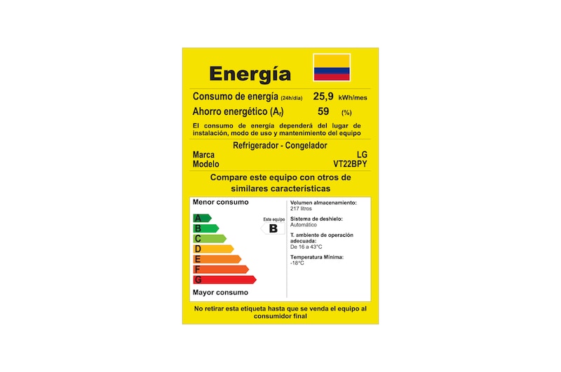 Nevera LG Congelador Superior 212L Plata Mate LinearCooling - VT22BPY.APYCCLM
