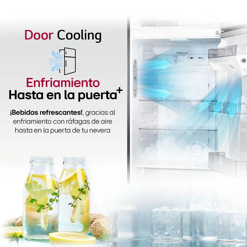 Nevera LG Congelador Superior 459L Negro Mate DoorCooling - VT45KPMC.AEPCCLM