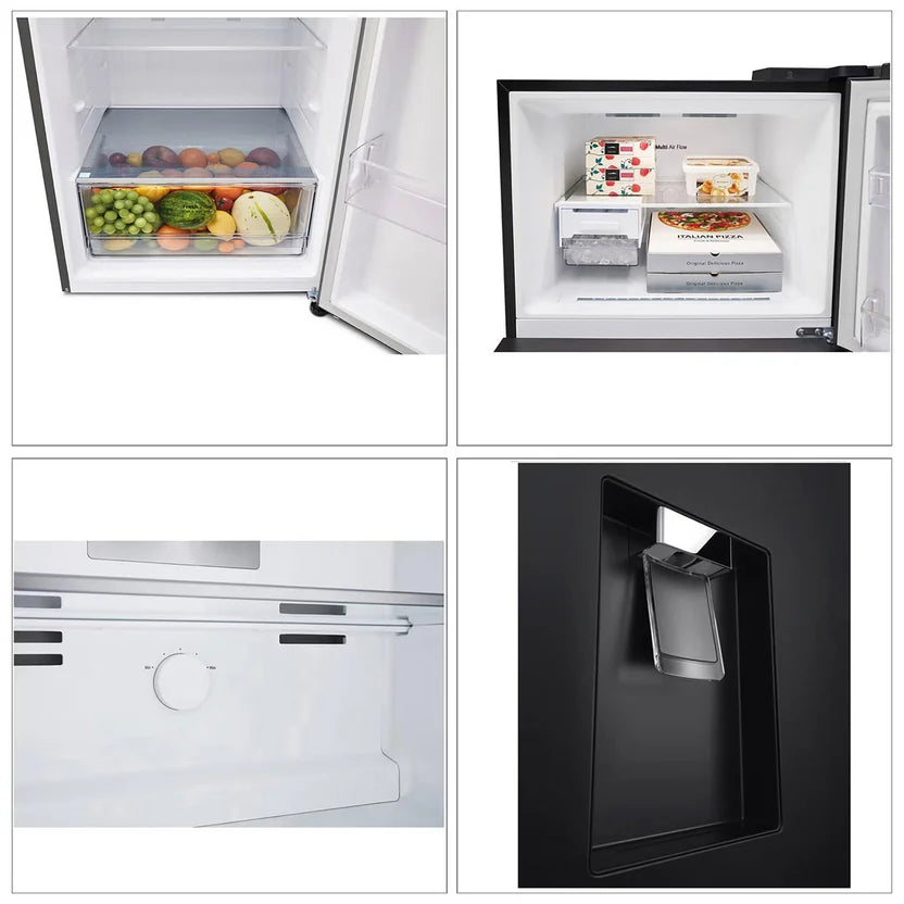 Nevera LG Congelador Superior 459L Negro Mate DoorCooling - VT45KPMC.AEPCCLM